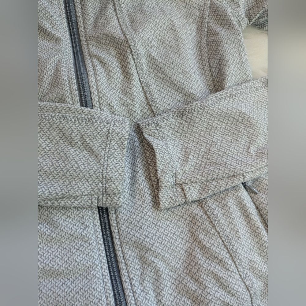 Athleta Criss Cross Hope Fitted Full Zip Up Gray Double Herringbone Jacket Sz XS - Picture 2 of 8